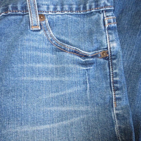 4/$14 GAP womens STRETCH blue DENIM frayed CUFFED bootcut SIZE 8 - Picture 3 of 15